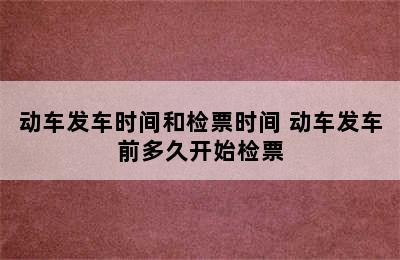 动车发车时间和检票时间 动车发车前多久开始检票